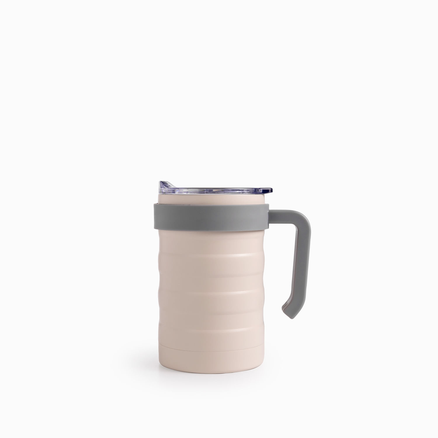 Mug doble pared en acero beige 550ml