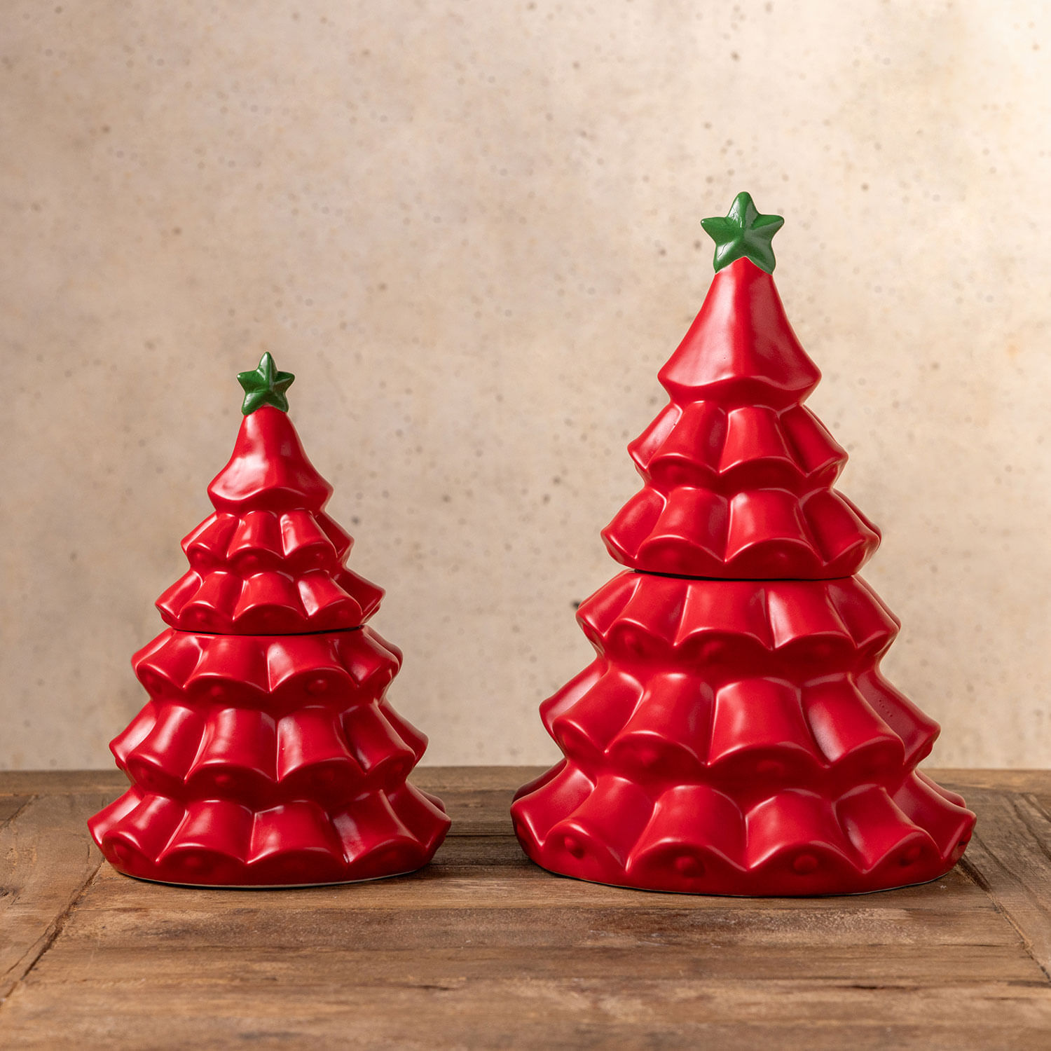 Árbol navidad rojo con tapa 24cm - Imagen 2