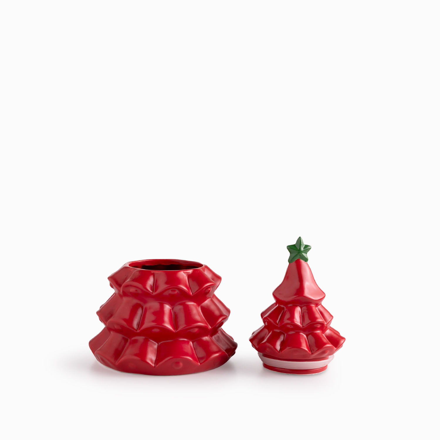 Árbol navidad rojo con tapa 24cm - Imagen 5