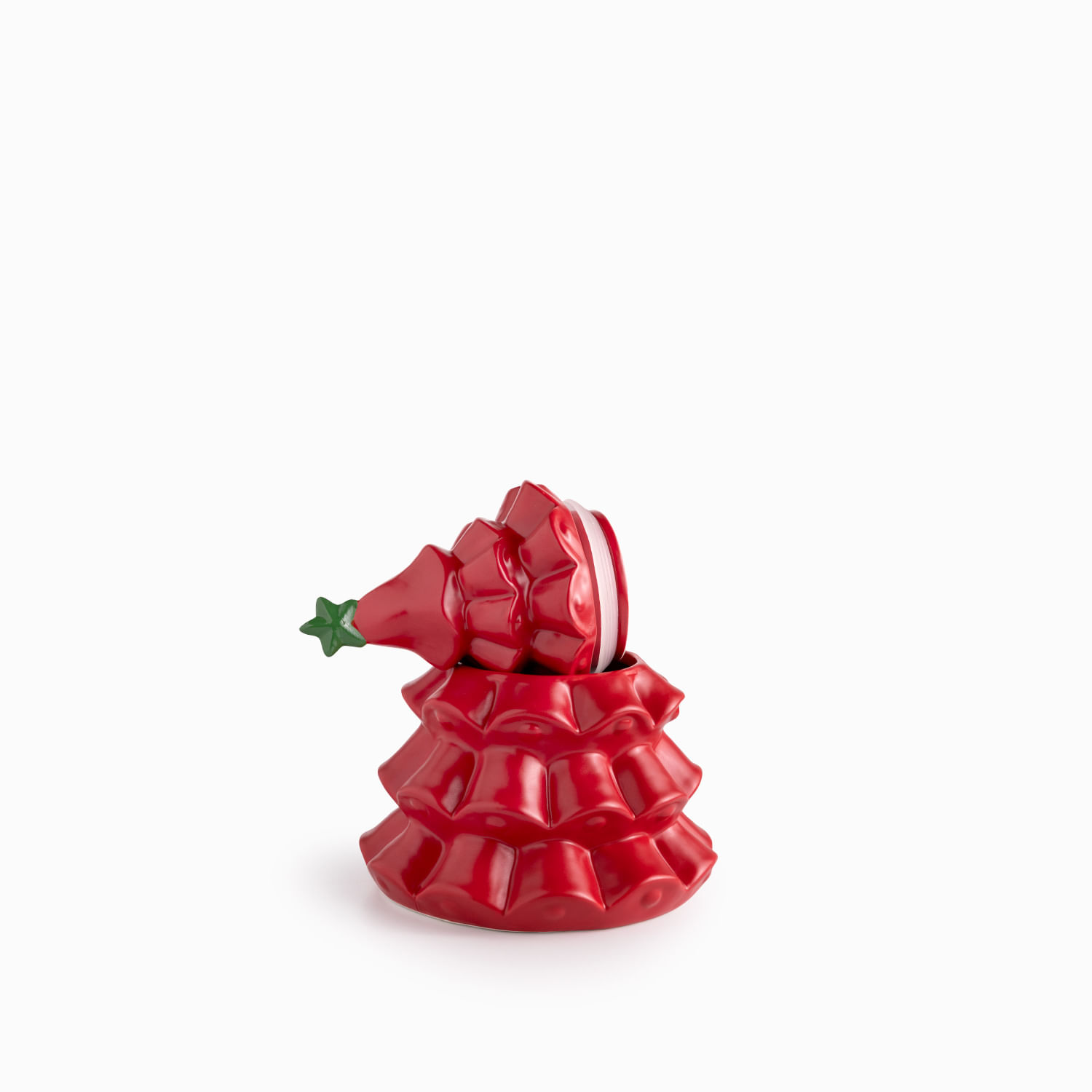 Árbol navidad rojo con tapa 24cm - Imagen 6