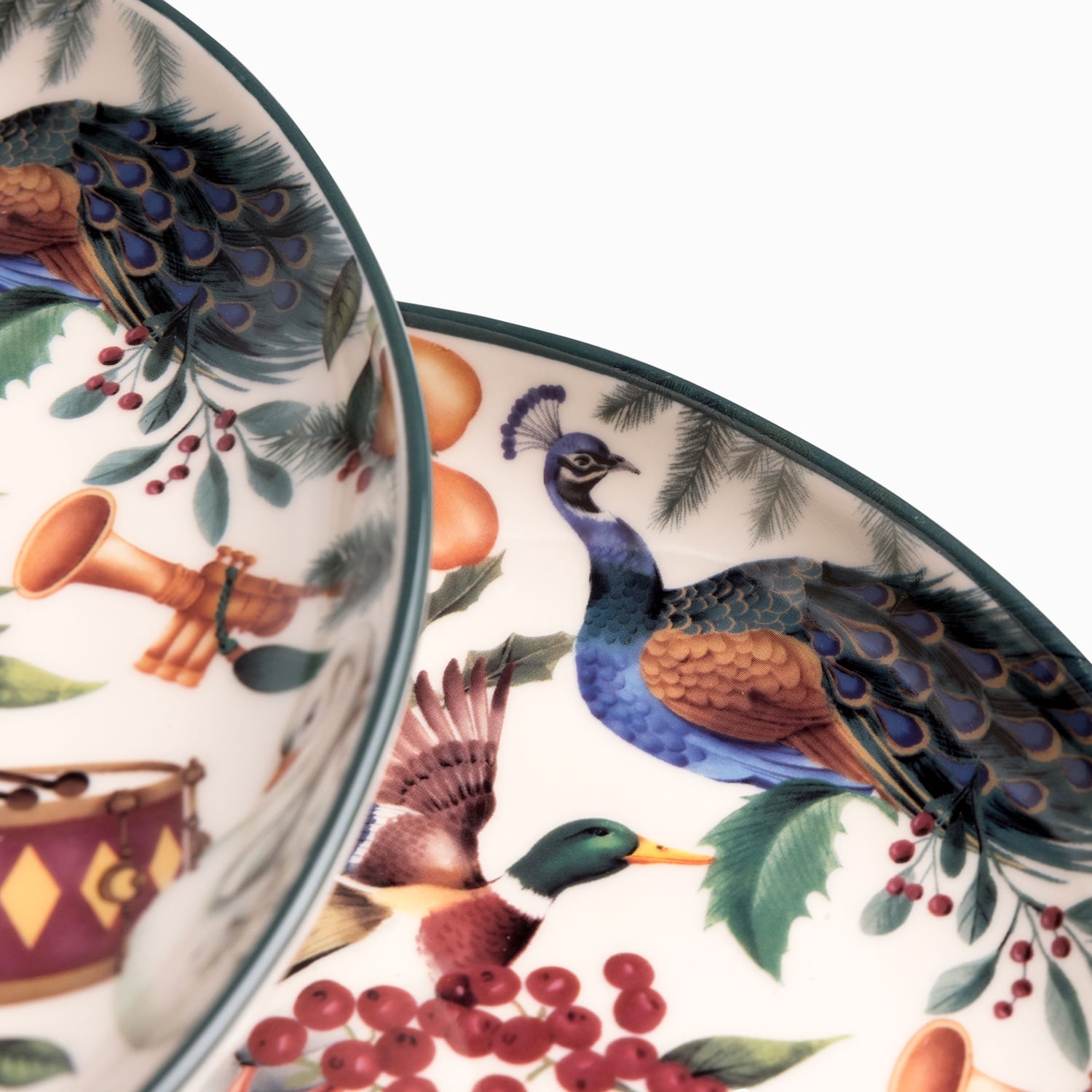 Plato principal aves de invierno 27cm set x2 - Imagen 5