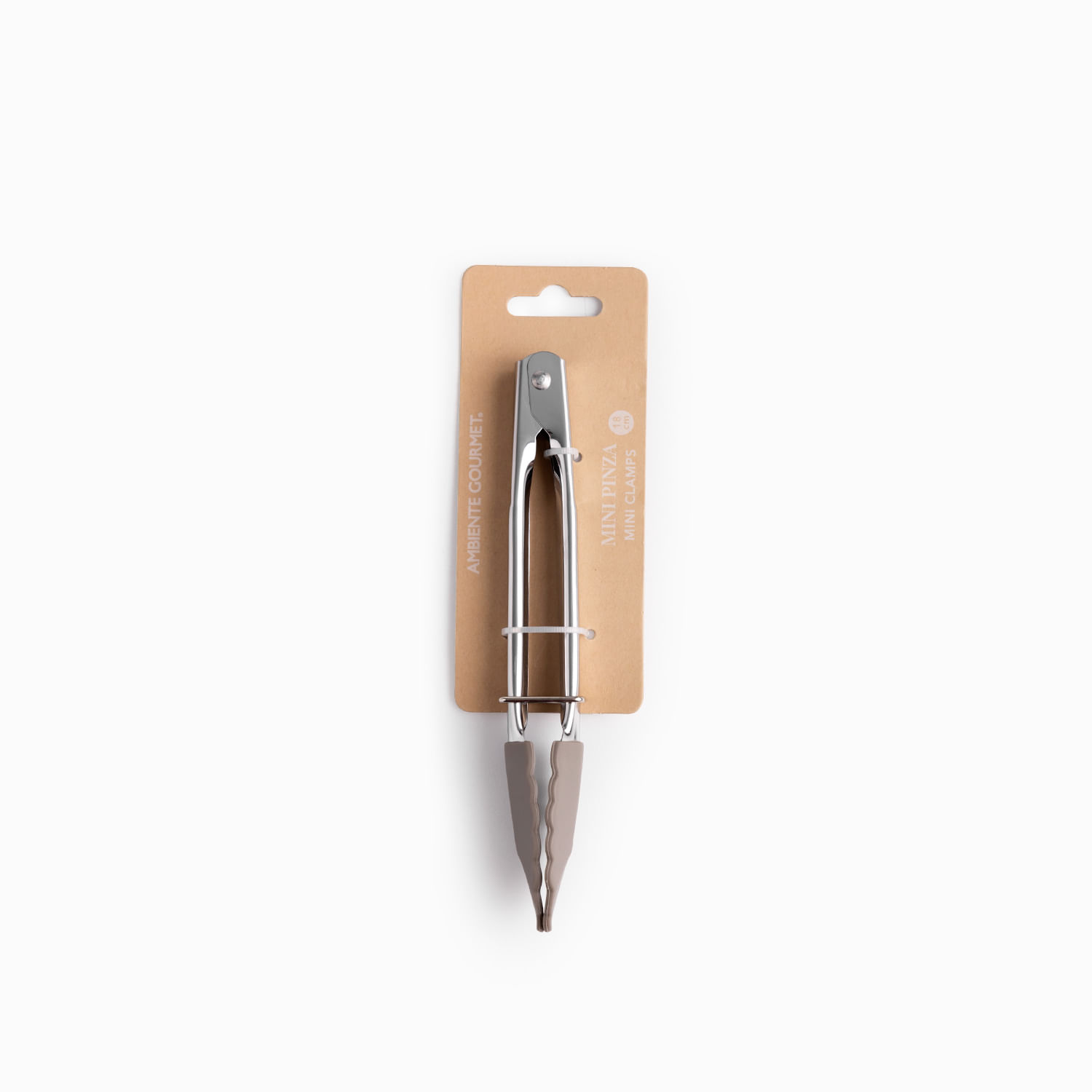 Mini pinza acero y silicona gris 18cm - Imagen 3