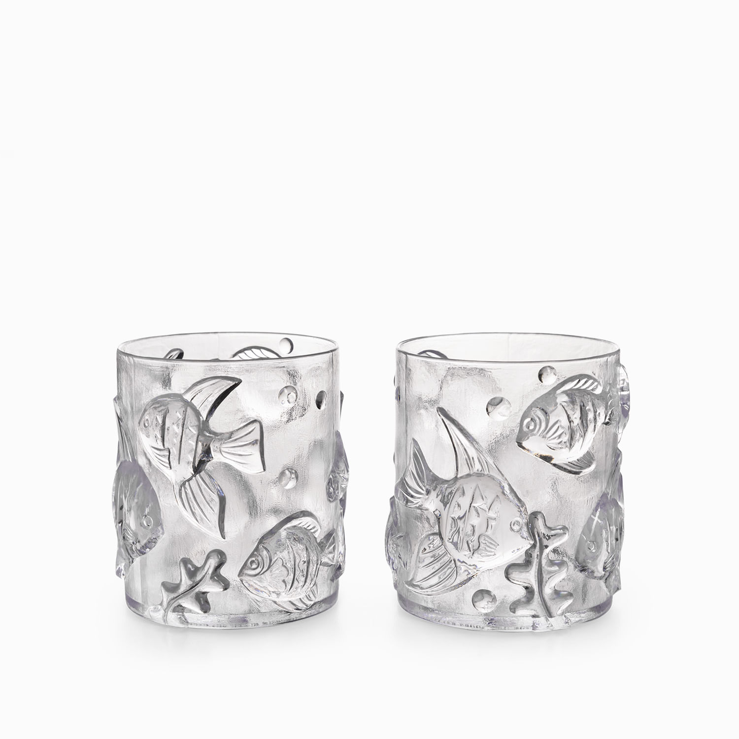 Vaso peces clear en acrílico 440ml set x2