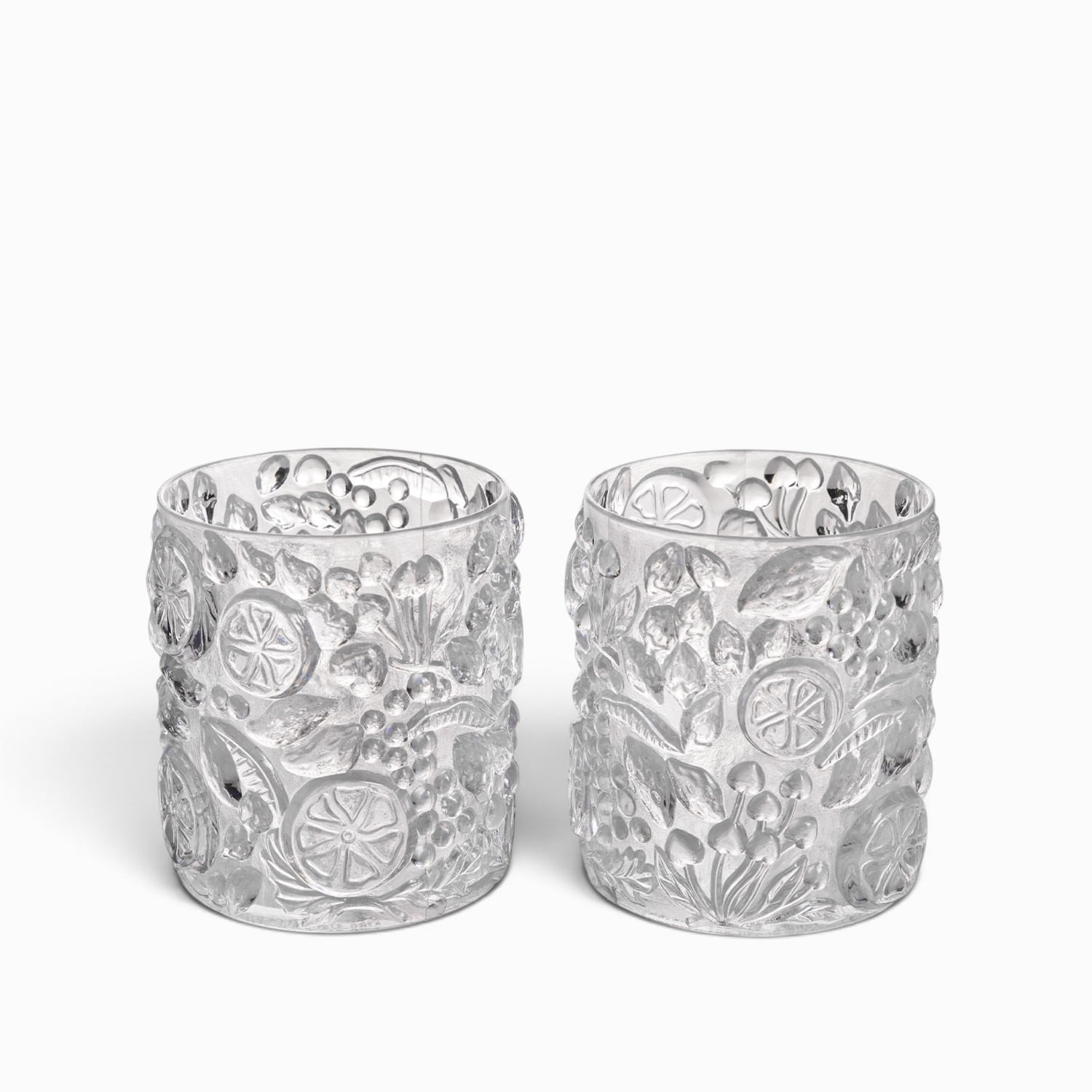 Vaso frutas clear en acrílico 440ml set x2