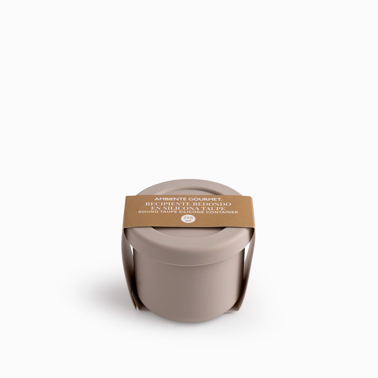 Recipiente silicona taupe redondo 250ml - Imagen 5