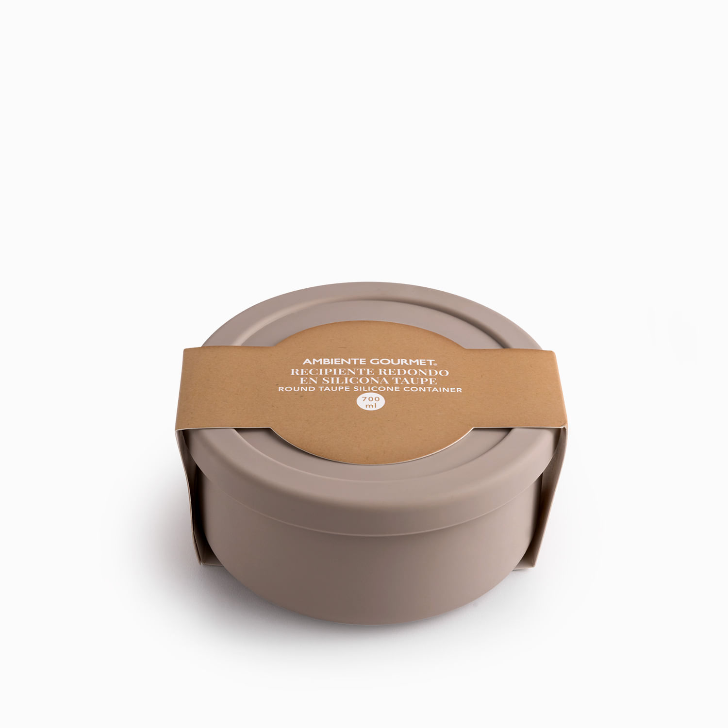 Recipiente silicona taupe redondo 700ml - Imagen 5