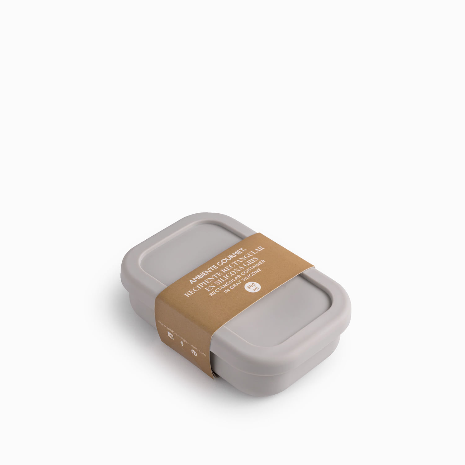 Recipiente silicona gris rectangular 300ml - Imagen 5