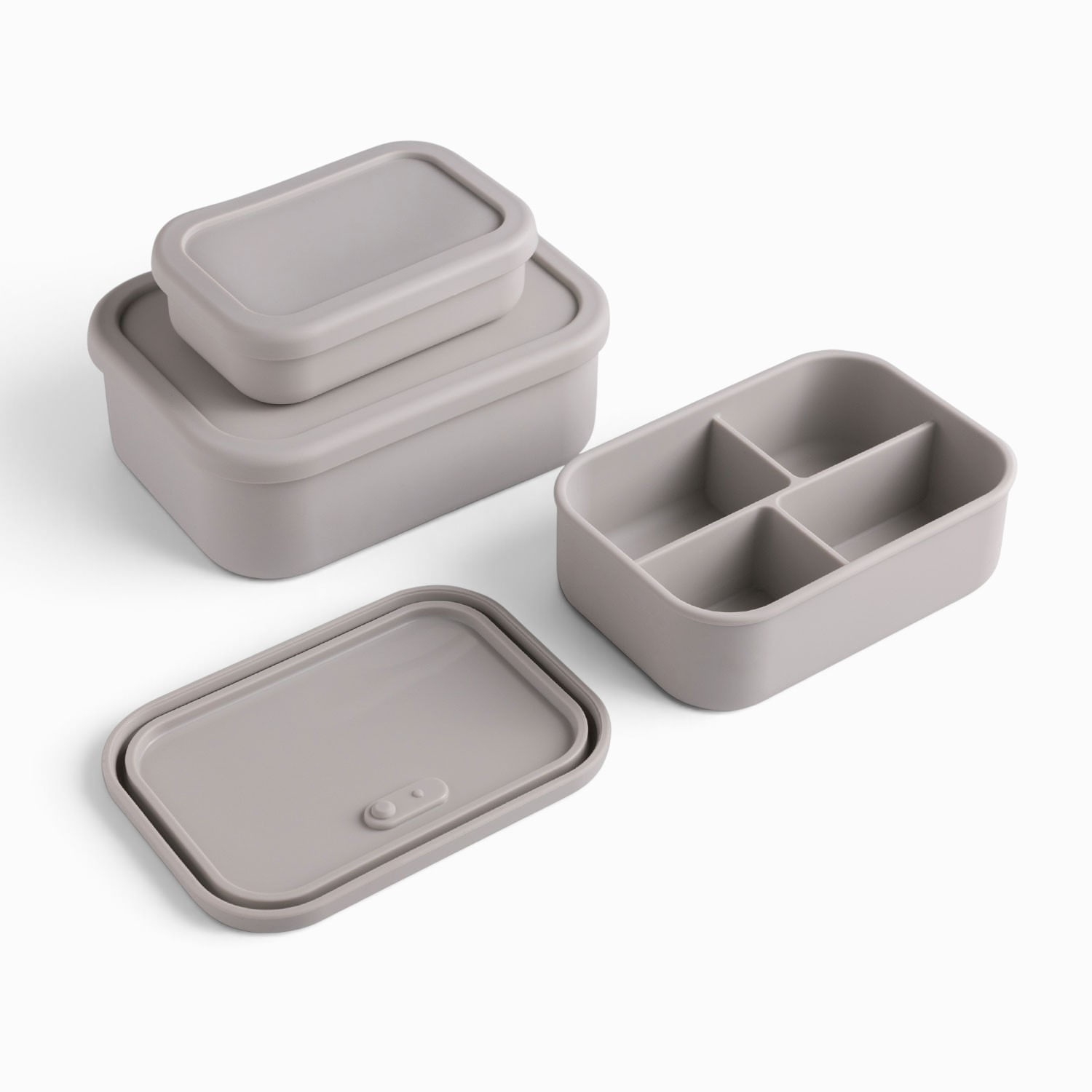 Recipiente silicona gris 4 compartimentos 700ml - Imagen 5