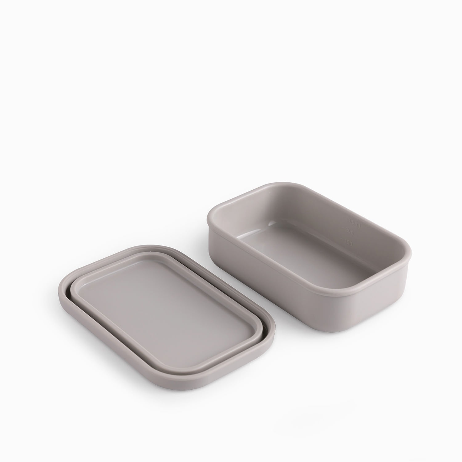 Recipiente silicona gris rectangular 300ml - Imagen 7