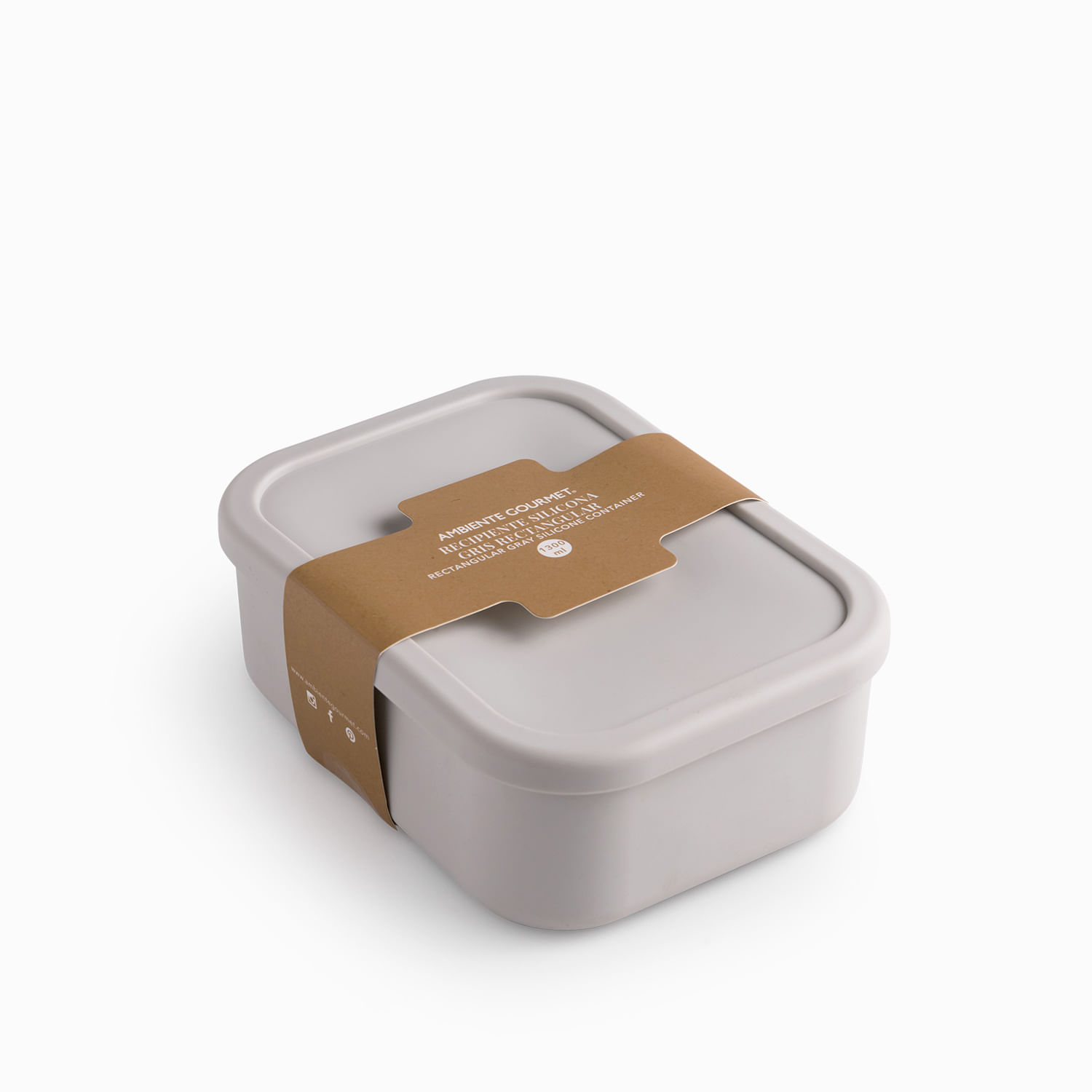 Recipiente silicona gris rectangular 1300ml - Imagen 6