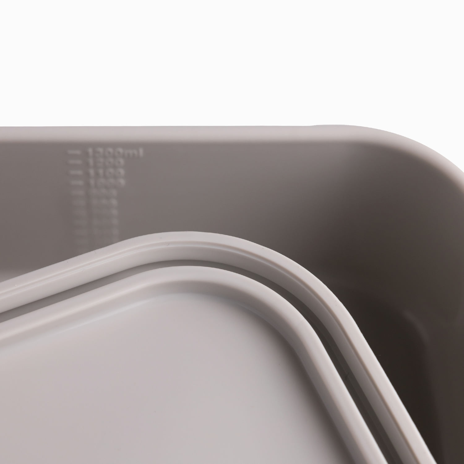 Recipiente silicona gris rectangular 1300ml - Imagen 8