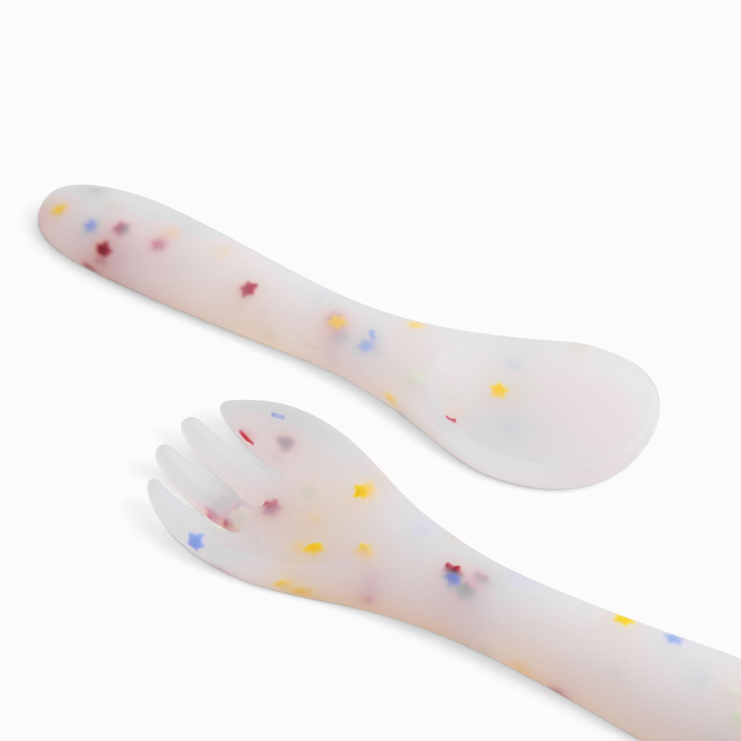 Cubiertos infantiles silicona estrellas set x2 - Imagen 4